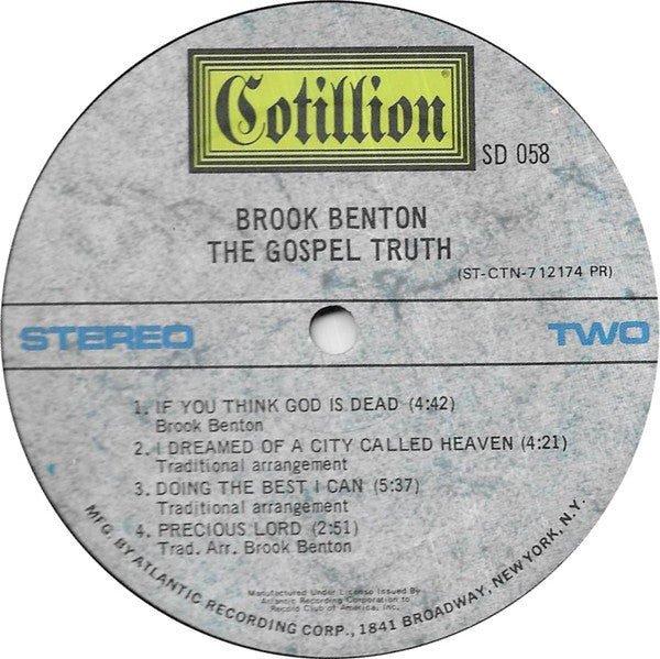 Brook Benton : The Gospel Truth (LP, Album)