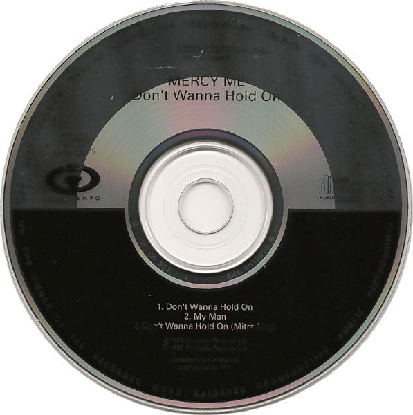 Mercy Me (2) : Don't Wanna Hold On (CD, Single)