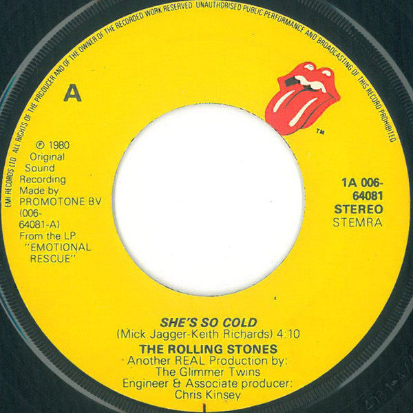 The Rolling Stones : She's So Cold (7", Single)