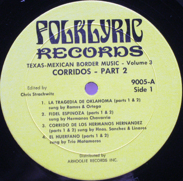 Various : Texas-Mexican Border Music Vol. 3 - Corridos Part 2: 1929-1936 (LP, Comp)