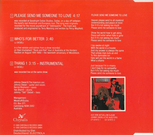Johnny Diesel & The Injectors : Please Send Me Someone To Love (CD, Maxi)