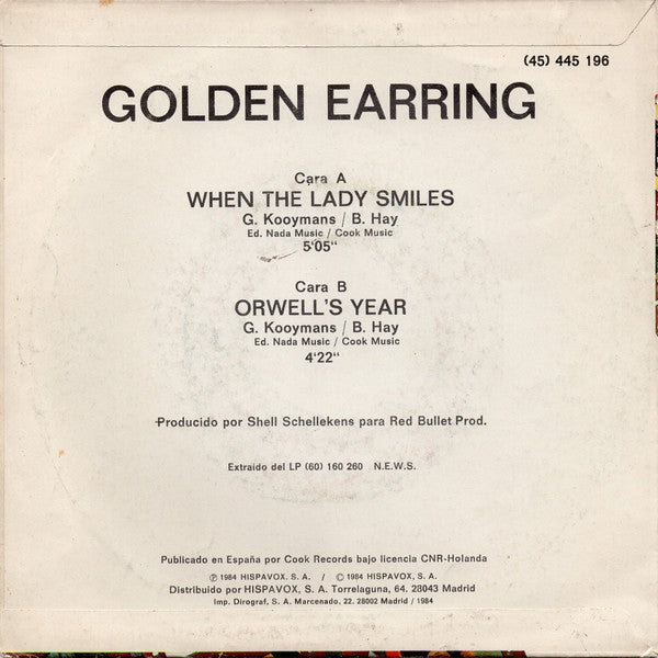 Golden Earring : When The Lady Smiles (7", Single)