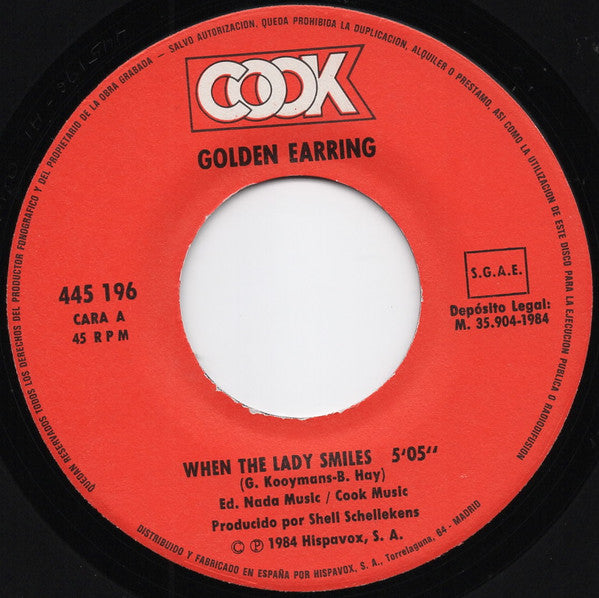 Golden Earring : When The Lady Smiles (7", Single)