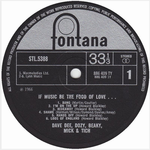 Dave Dee, Dozy, Beaky, Mick & Tich : If Music Be The Food Of Love ... Prepare For Indigestion (LP, Album)
