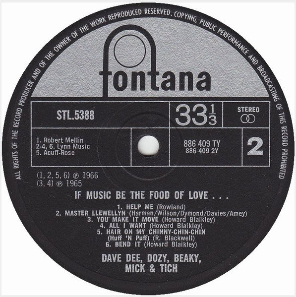 Dave Dee, Dozy, Beaky, Mick & Tich : If Music Be The Food Of Love ... Prepare For Indigestion (LP, Album)