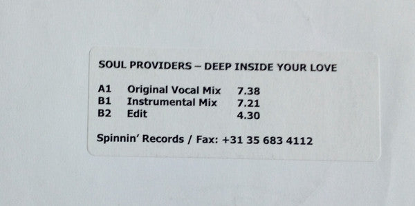 Soul Providers Presents L'Enfant D'Amour : Deep Inside Your Love (12", Promo)