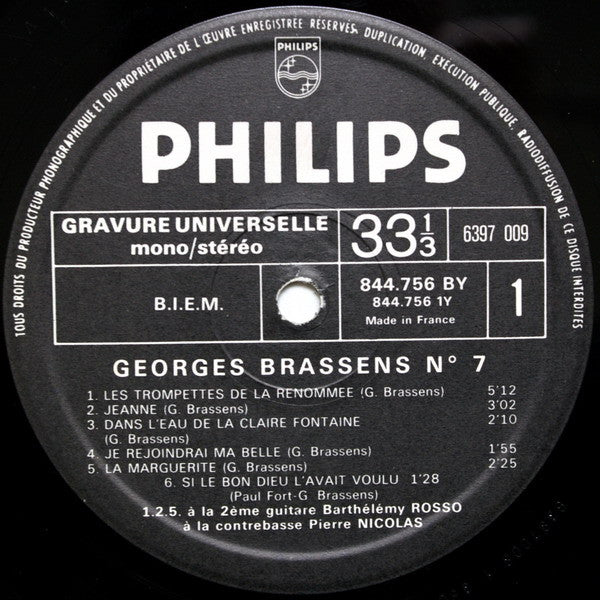 Georges Brassens : 7 - Les Trompettes De La Renommée (LP, Album, Comp, RE, Gat)