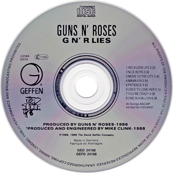 Guns N' Roses : G N' R Lies (CD, Album)
