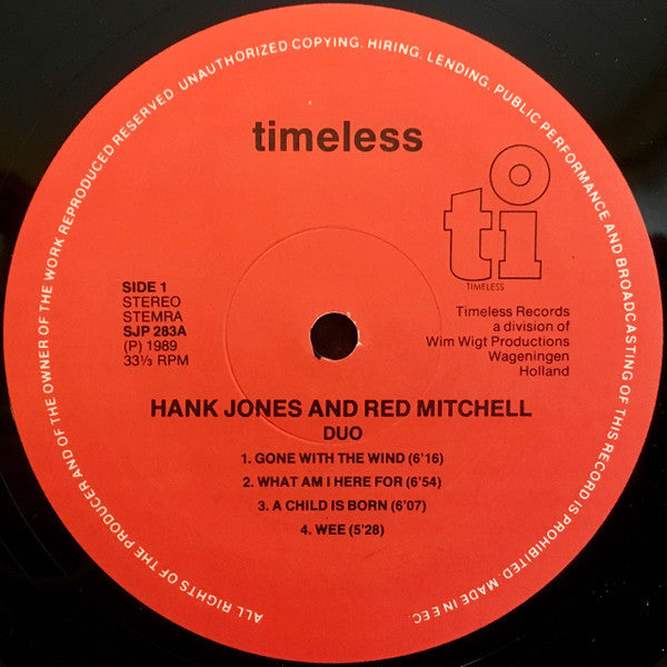 Hank Jones, Red Mitchel* : Duo (LP, Album)