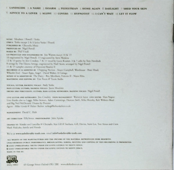 Unbelievable Truth : Sorrythankyou (CD, Album)