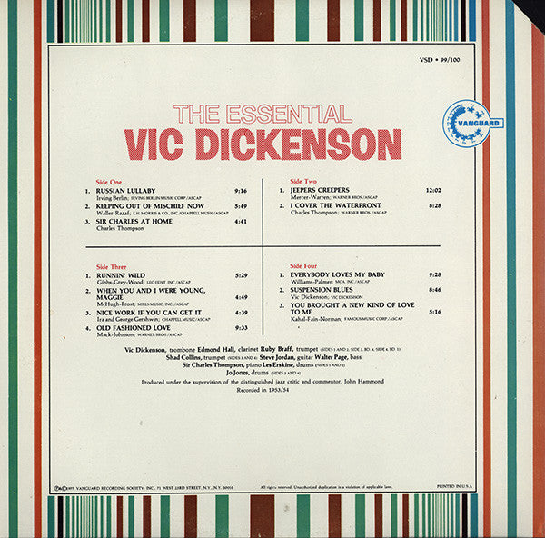 Vic Dickenson : The Essential Vic Dickenson (2xLP, Comp)