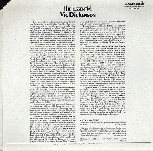Vic Dickenson : The Essential Vic Dickenson (2xLP, Comp)