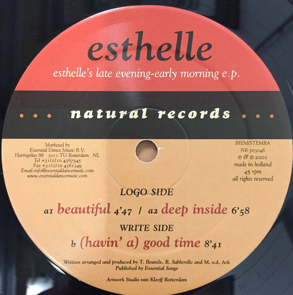 Esthelle : Esthelle's Late Evening - Early Morning E.P. (12")