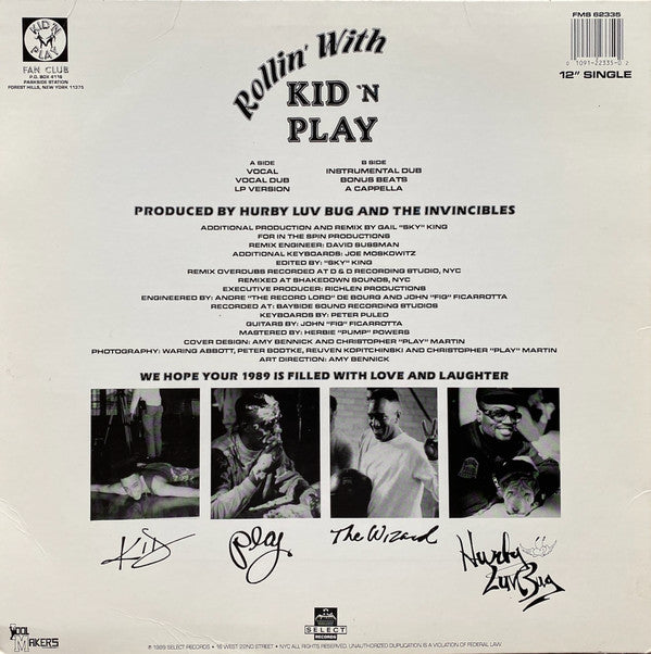 Kid 'N Play* : Rollin' With Kid 'N Play (12", Single)