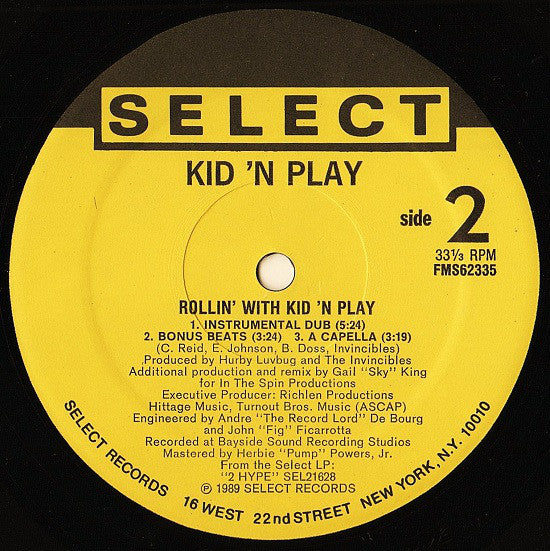 Kid 'N Play* : Rollin' With Kid 'N Play (12", Single)