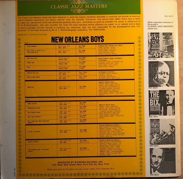 Various : New Orleans Boys 1918 - 1927 (LP, Comp, Mono, RM, Gat)