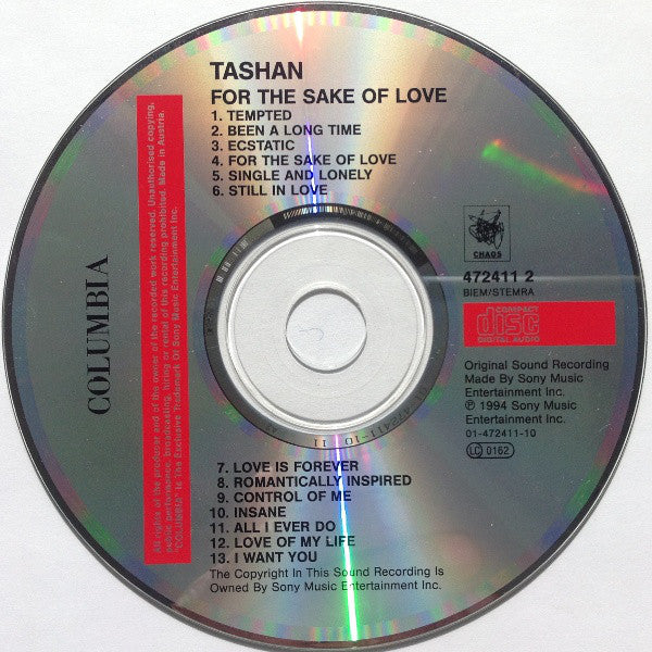Tashan : For The Sake Of Love (CD, Album)