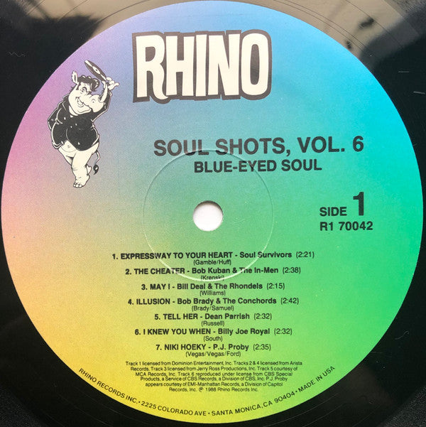 Various : Soul Shots, Vol 6:  Blue-Eyed Soul "I'm White, I'm Alright" (LP, Comp)