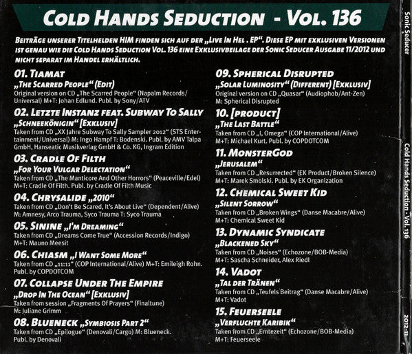 Various : Sonic Seducer Cold Hands Seduction - Vol. 136 (CD, Comp)