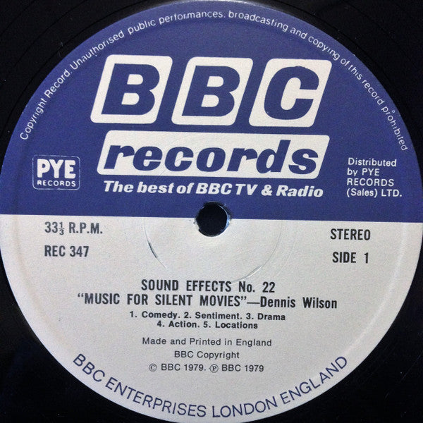 Dennis Wilson (12) : Sound Effects No.22 - Music For Silent Movies (LP, Album)