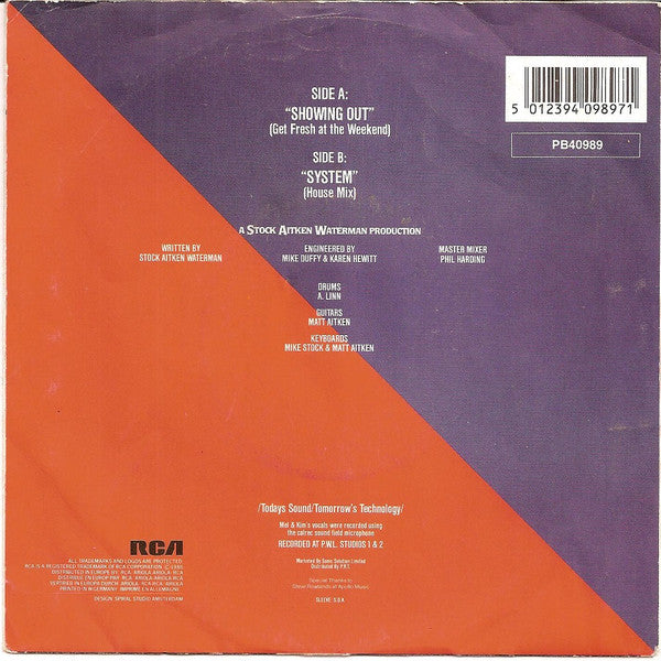 Mel & Kim : Showing Out (7", Single)