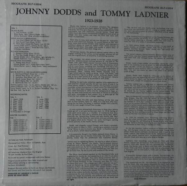 Johnny Dodds • Tommy Ladnier Featured With Lovie Austin's Blues Serenaders, Blind Blake, Ida Cox, Elzadie Robinson, Dixie-Land Thumpers : 1923•28 (LP, Comp)