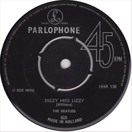The Beatles : Dizzy Miss Lizzy / Yesterday (7", Single)