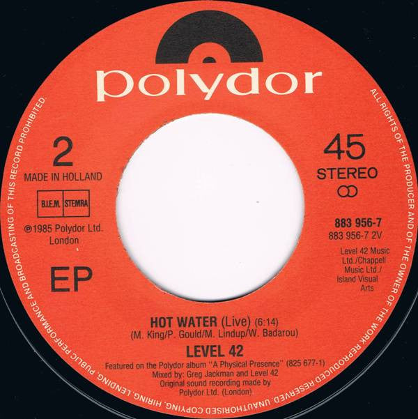 Level 42 : Lessons In Love (7", EP)