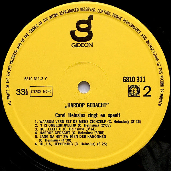 Carel Heinsius : Hardop Gedacht (LP, Album)