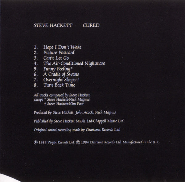 Steve Hackett : Cured (CD, Album)