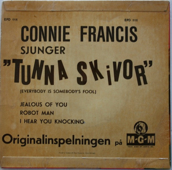 Connie Francis : Tunna Skivor (Everybody's Somebody's Fool) (7", EP)