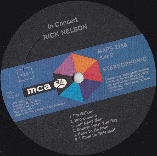 Ricky Nelson (2) : Rick Nelson In Concert (LP, Album)