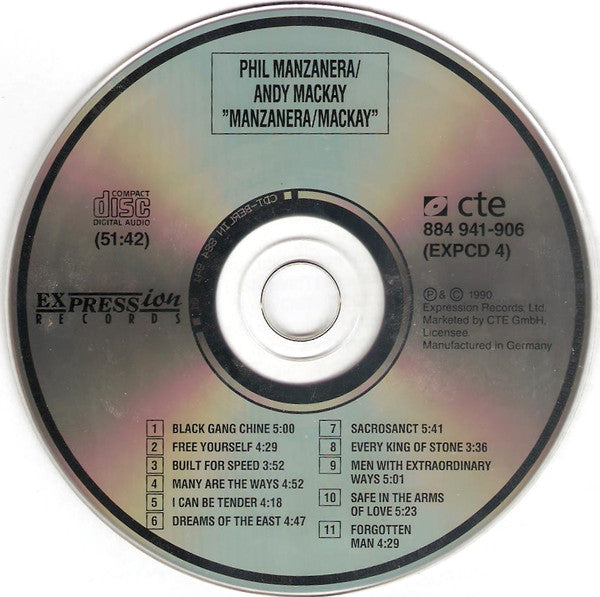 Manzanera & Mackay : Manzanera - Mackay (CD, Album)