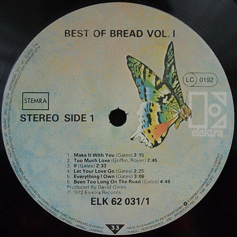 Bread : The Best Of Bread Volume I & II (2xLP, Comp, Gat)
