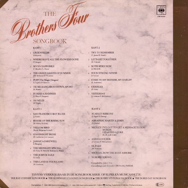 The Brothers Four : The Brothers Four Songbook (2xLP, Comp, Gat)