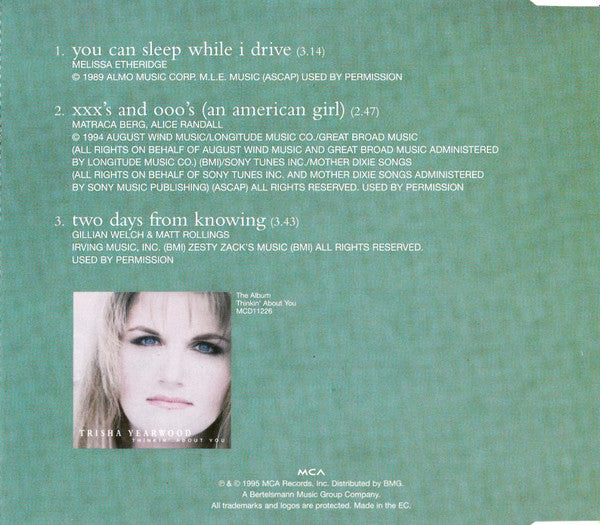Trisha Yearwood : You Can Sleep While I Drive (CD, Single)