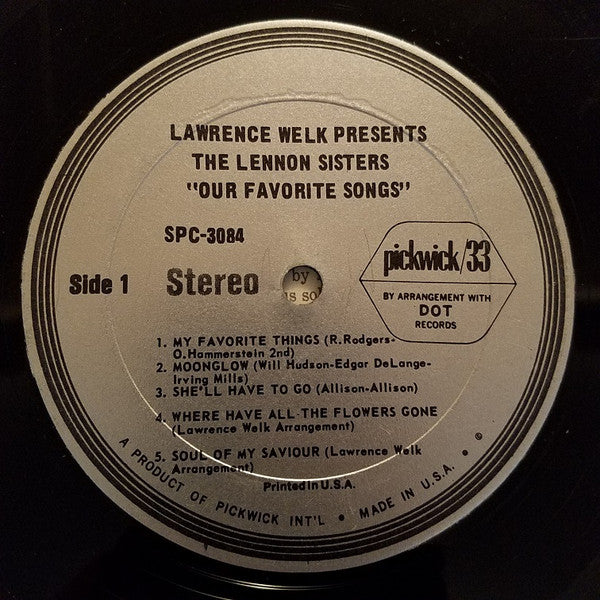 The Lennon Sisters : Our Favorite Songs (LP, Album, RE)