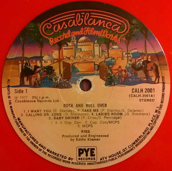 Kiss : Rock And Roll Over (LP, Album, Red)