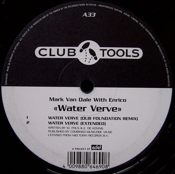 Mark Van Dale With Enrico : Water Verve (12", Maxi, Promo)