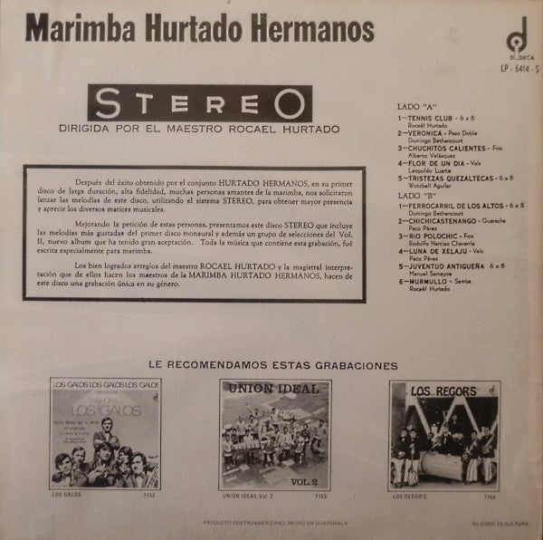 Hurtado Hermanos : Marimba (LP, Album)