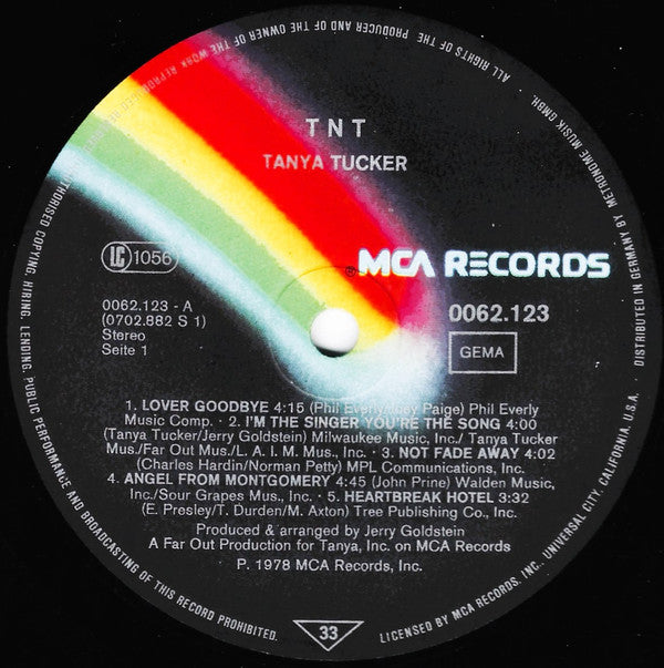 Tanya Tucker : TNT (LP, Album, Gat)