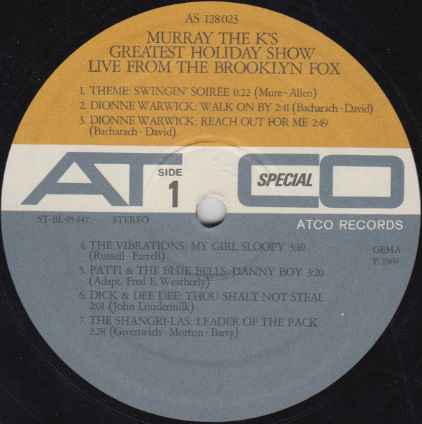 Various : Murray The K's Greatest Holiday Show Live From The Brooklyn Fox (LP, Album)