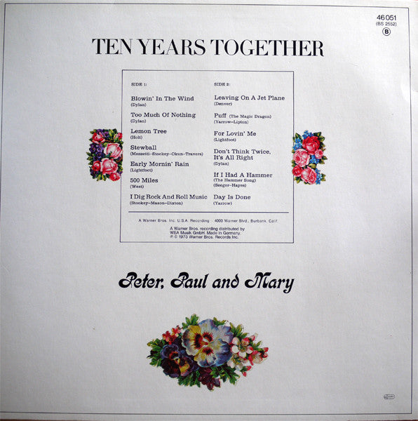 Peter, Paul And Mary* : The Best Of Peter, Paul And Mary  Ten Years Together (LP, Comp, RE)