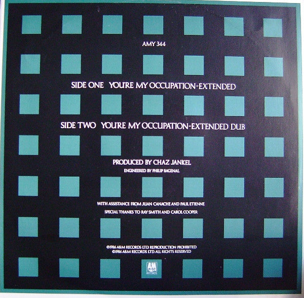 Chaz Jankel* Featuring Brenda Jones : You're My Occupation (12")