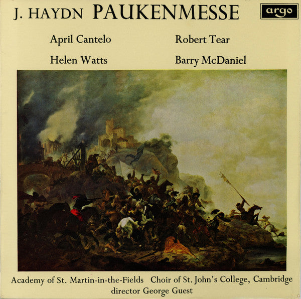 Joseph Haydn - April Cantelo, Helen Watts, Robert Tear, Barry McDaniel, The Academy Of St. Martin-in-the-Fields, St. John's College Choir, George Guest (2) : Paukenmesse (LP)