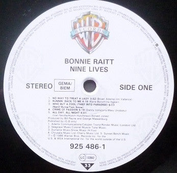 Bonnie Raitt : Nine Lives (LP, Album)