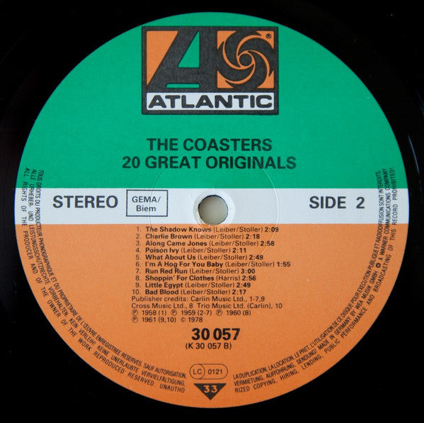 The Coasters : 20 Great Originals (LP, Comp, RE)