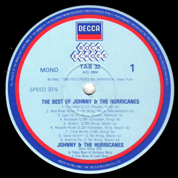 Johnny And The Hurricanes : The Best Of (LP, Comp, Mono)