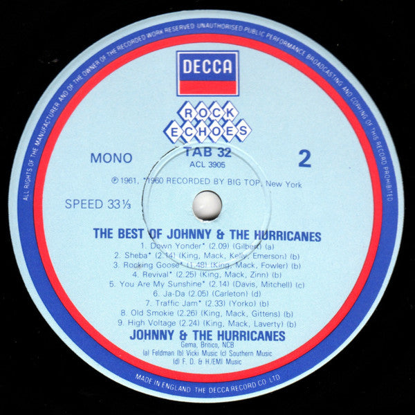 Johnny And The Hurricanes : The Best Of (LP, Comp, Mono)