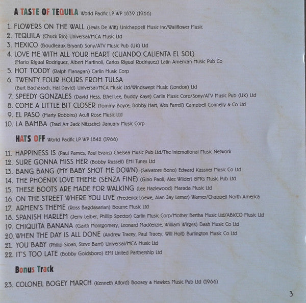 The Mariachi Brass Featuring Chet Baker : A Taste Of Tequila / Hats Off (CD, Comp, Mono, RE, RM)